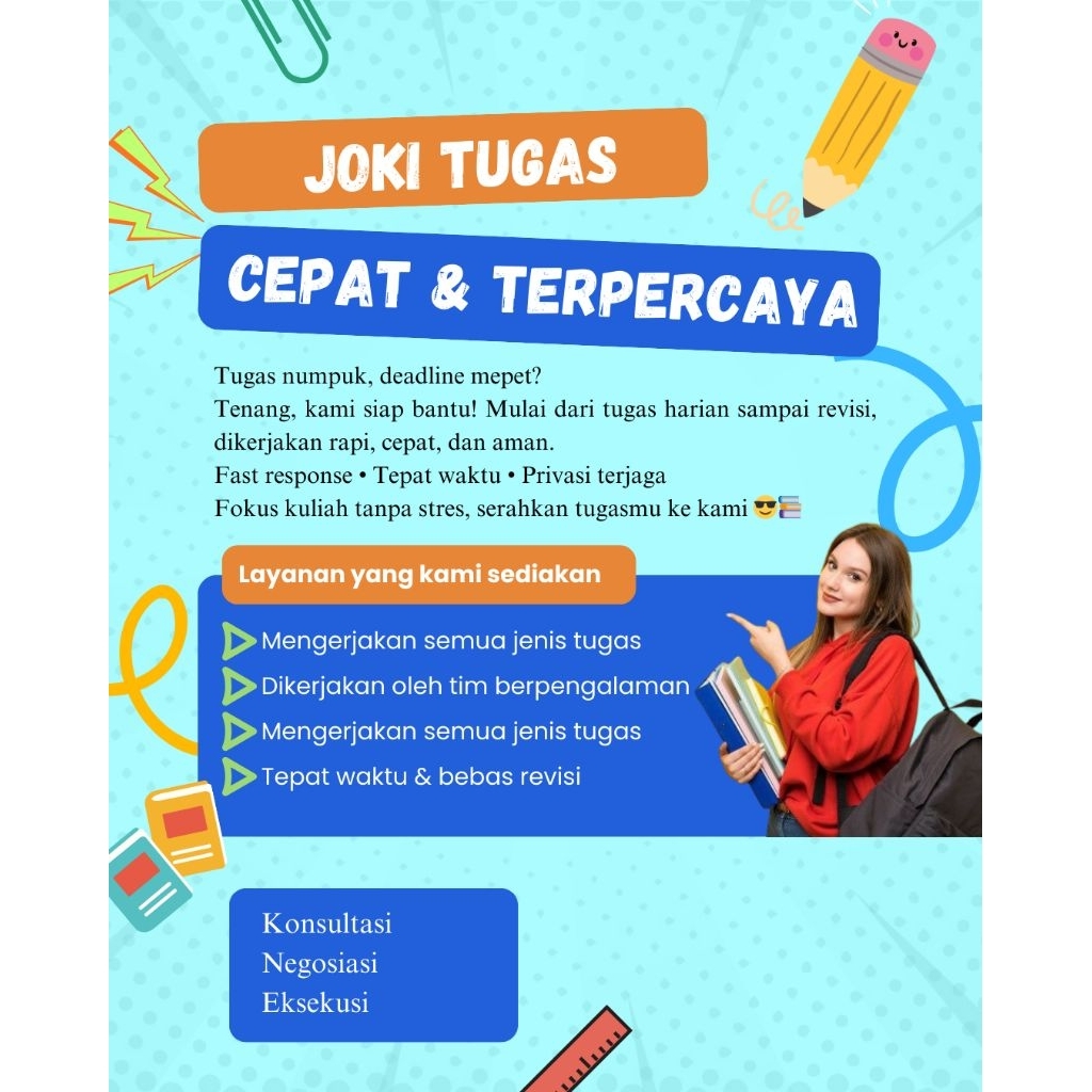 JASA JOKI TUGAS | MS WORD | MS EXCEL | PPT | PEMBUATAN PAMFLATE