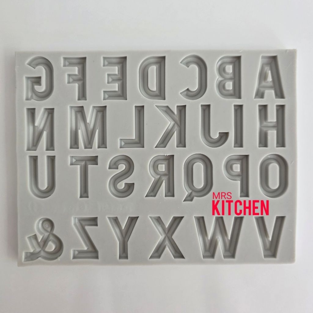 CETAKAN SILIKON HURUF BESAR CAPITAL ALPHABETS FRAME STYLE FONDANT COKLAT RESIN CLAY SILICONE MOLD