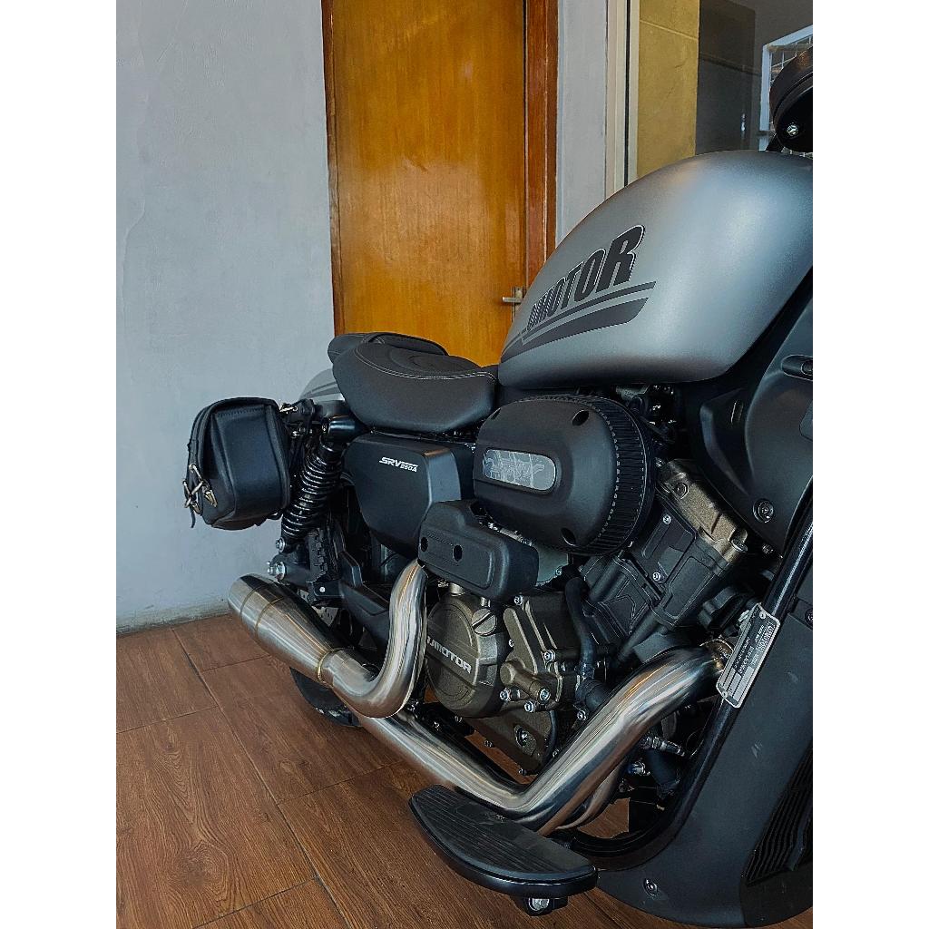 knalpot nalpot 2in1 QJMOTOR SRV AMT250 knalpot 2in1 LIBERO