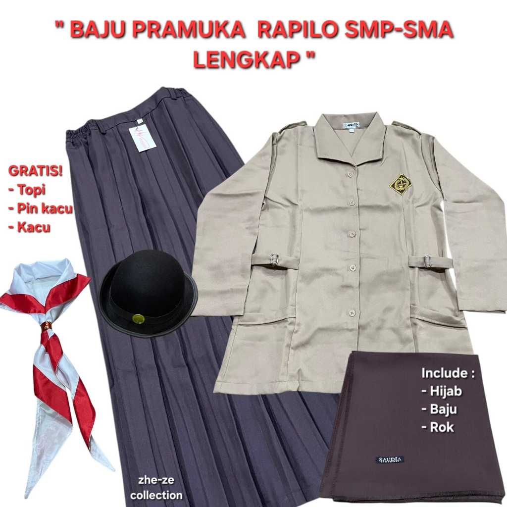 SERAGAM PRAMUKA RAPILO LENGKAP SMP-SMA