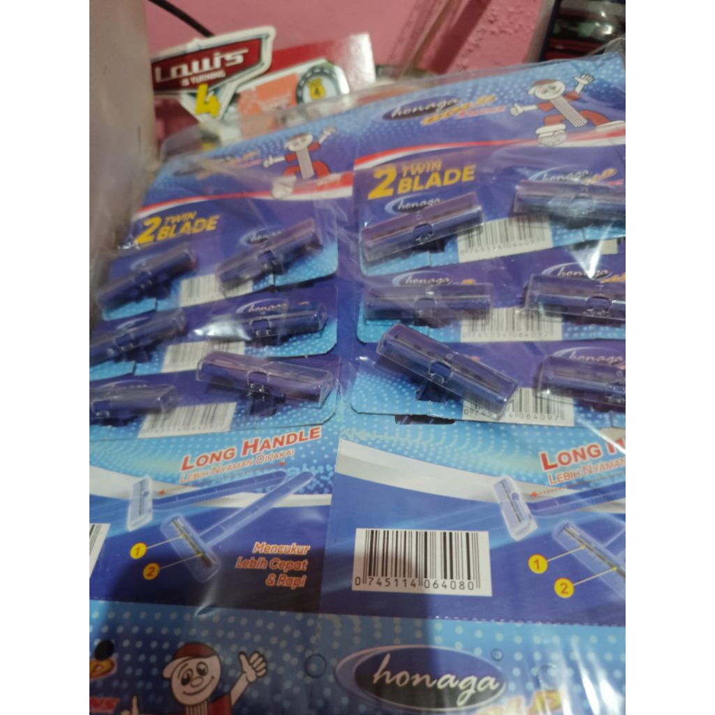 Pisau Cukur Twins Biru Honaga