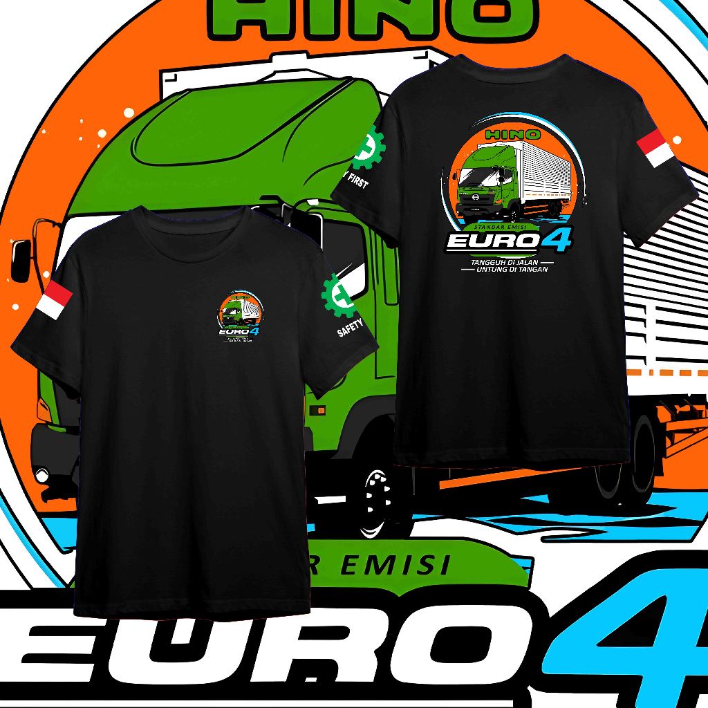 Kaos Truck Hino EURO 4 Wing's box // Kaos Truck Fuso Kaos Mobil TRuck Hino // Kaos Distro Pria