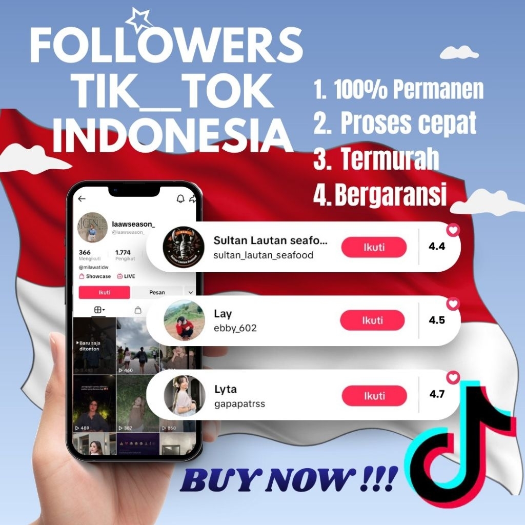 FOLLOWER INDONESIA REAL AKUN TIKTOK PERMANEN DAN BERGARANSI