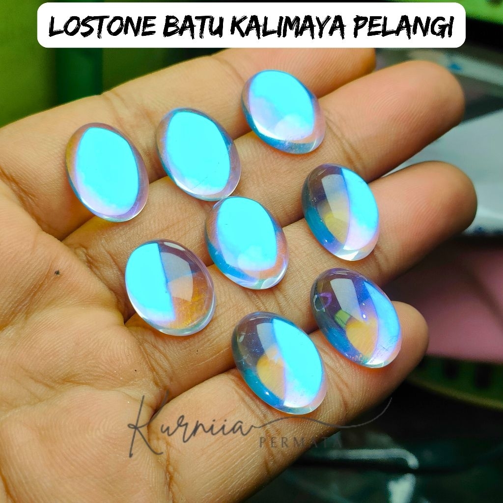 Lostone batu Kalimaya Hindia full pelangi sintetic dim 18mm