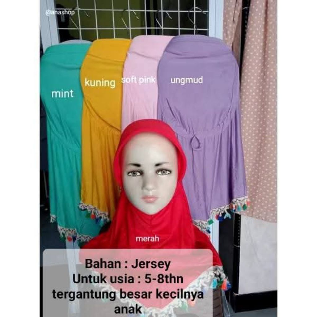 Jilbab instan Anak/Habiskan stok/Barang Baru
