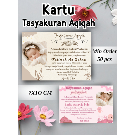 Kartu Ucapan Aqiqah Anak | Untuk Nasi Box | Berkat |