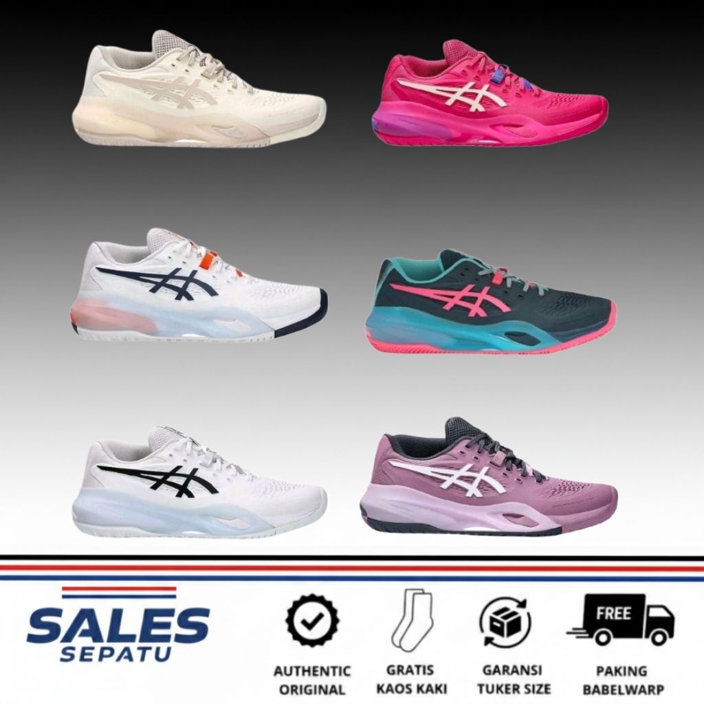 SEPATU ASlCS RESOLUTION X PADELBLUE PINK ORIGINAL