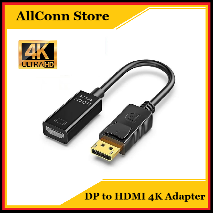 CONVERTER DP DISPLAY PORT TO HDMI ADAPTER 4K DP MALE TO HDMI FEMALE