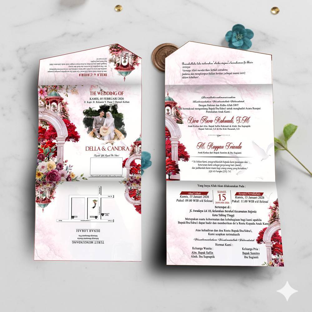 Undangan Pernikahan Semi Amplop Kertas BC 150 gr- Undangan Nikah