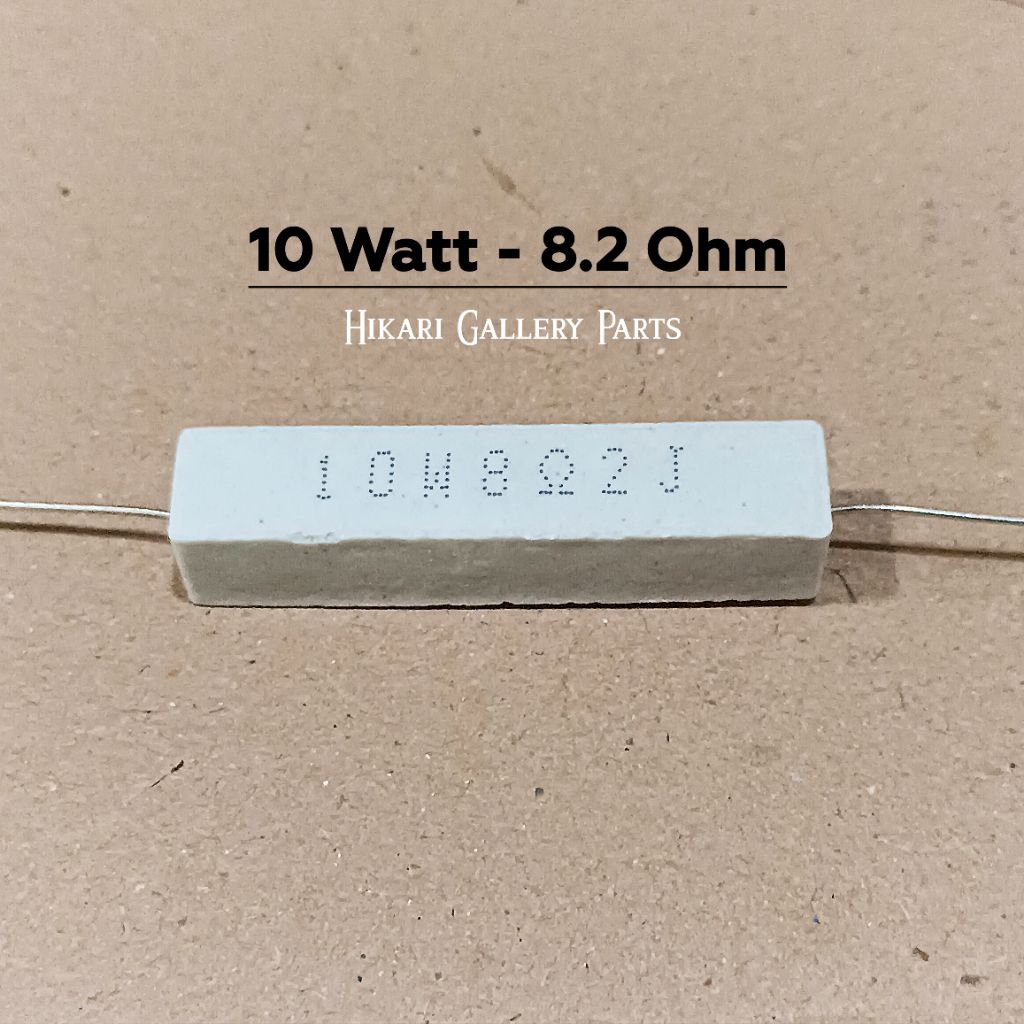 RESISTOR 10W 8.2 OHM Asli ROHS / Resistor Kapur 10watt 8.2 ohm / R kapur 10 watt 8.2R 8,2ohm 8,2 ohm