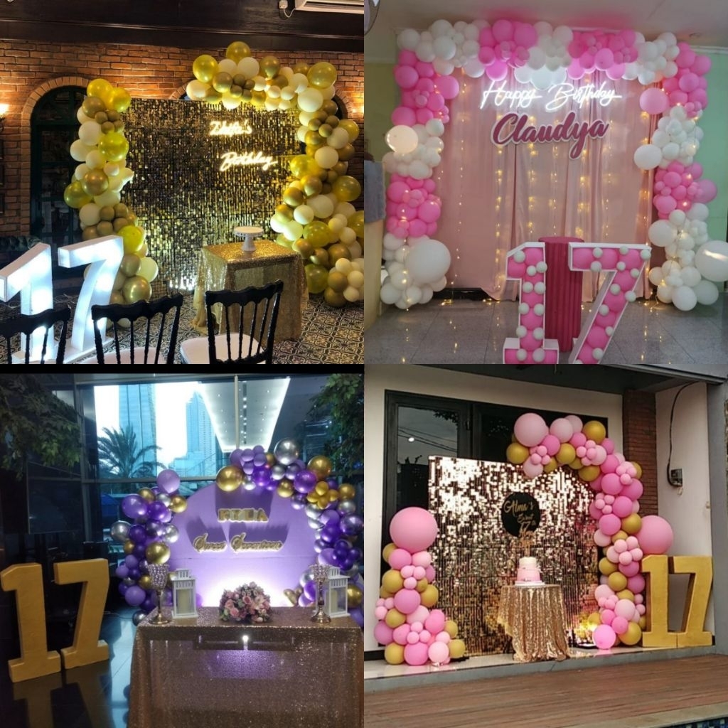 JASA DEKORASI BALON - Sweet Seventeen Birthday Party