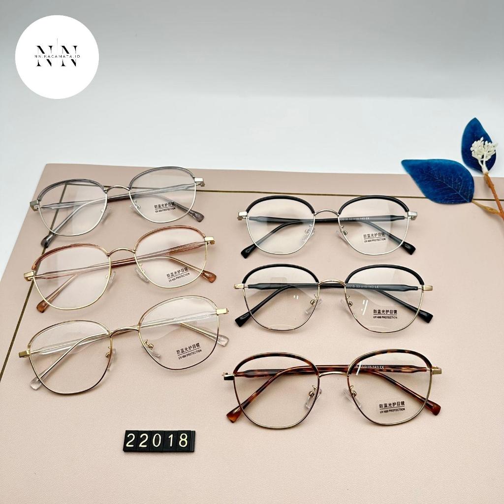 frame oval besi pria wanita 22018