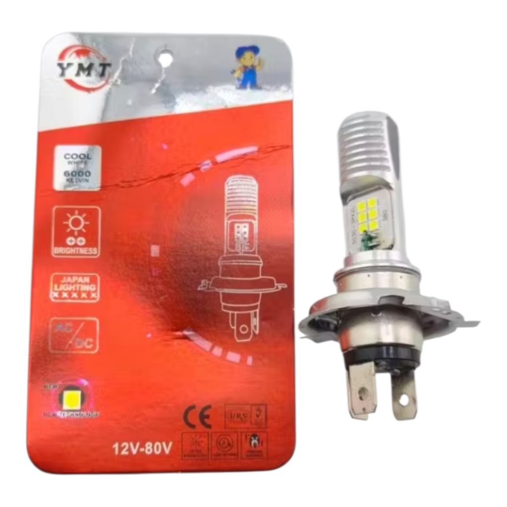 Bohlam Lampu Depan LED H4 Kaki 3 Vixion Byson Scorpio Z New Xabre Ninja 150 R RR 250 FI Karbu CB150R