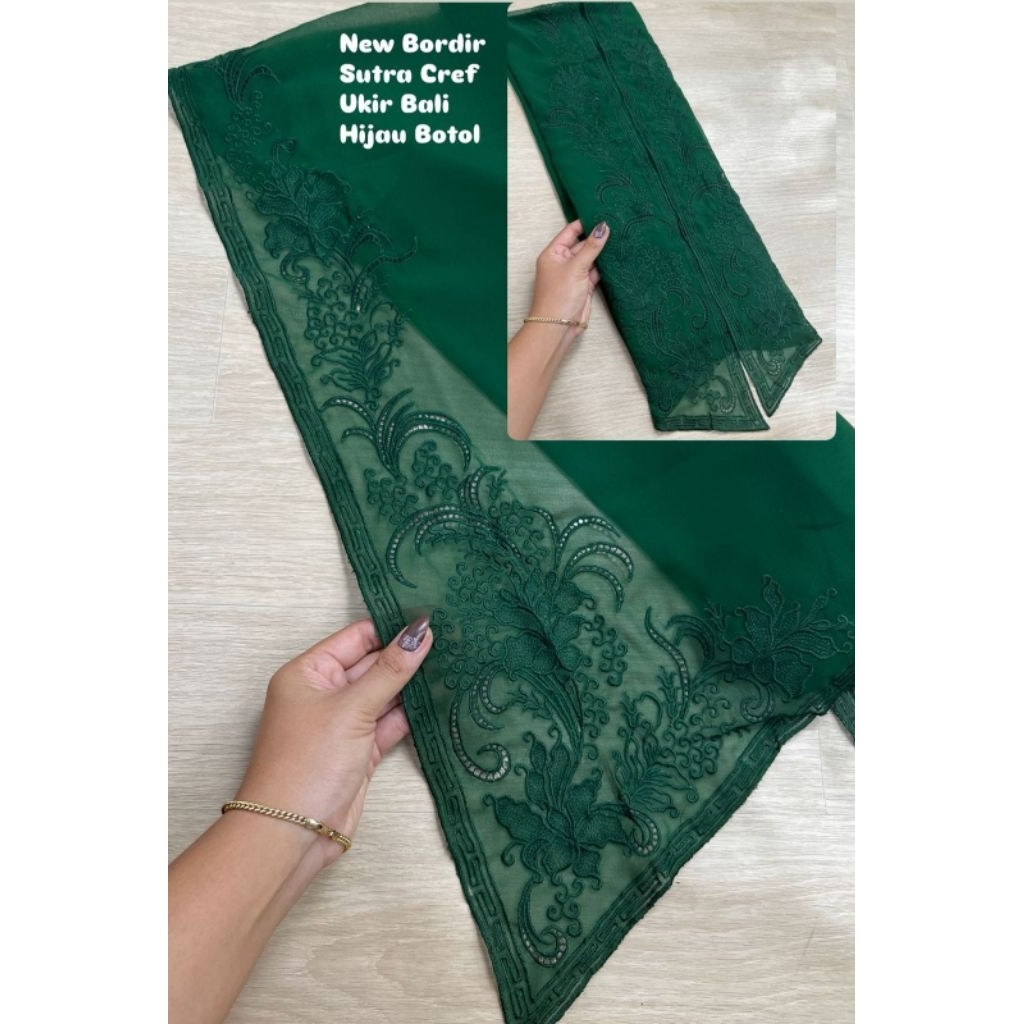 KAIN KEBAYA SUTRA CREPE BORDIR KERAWANG BUNGA