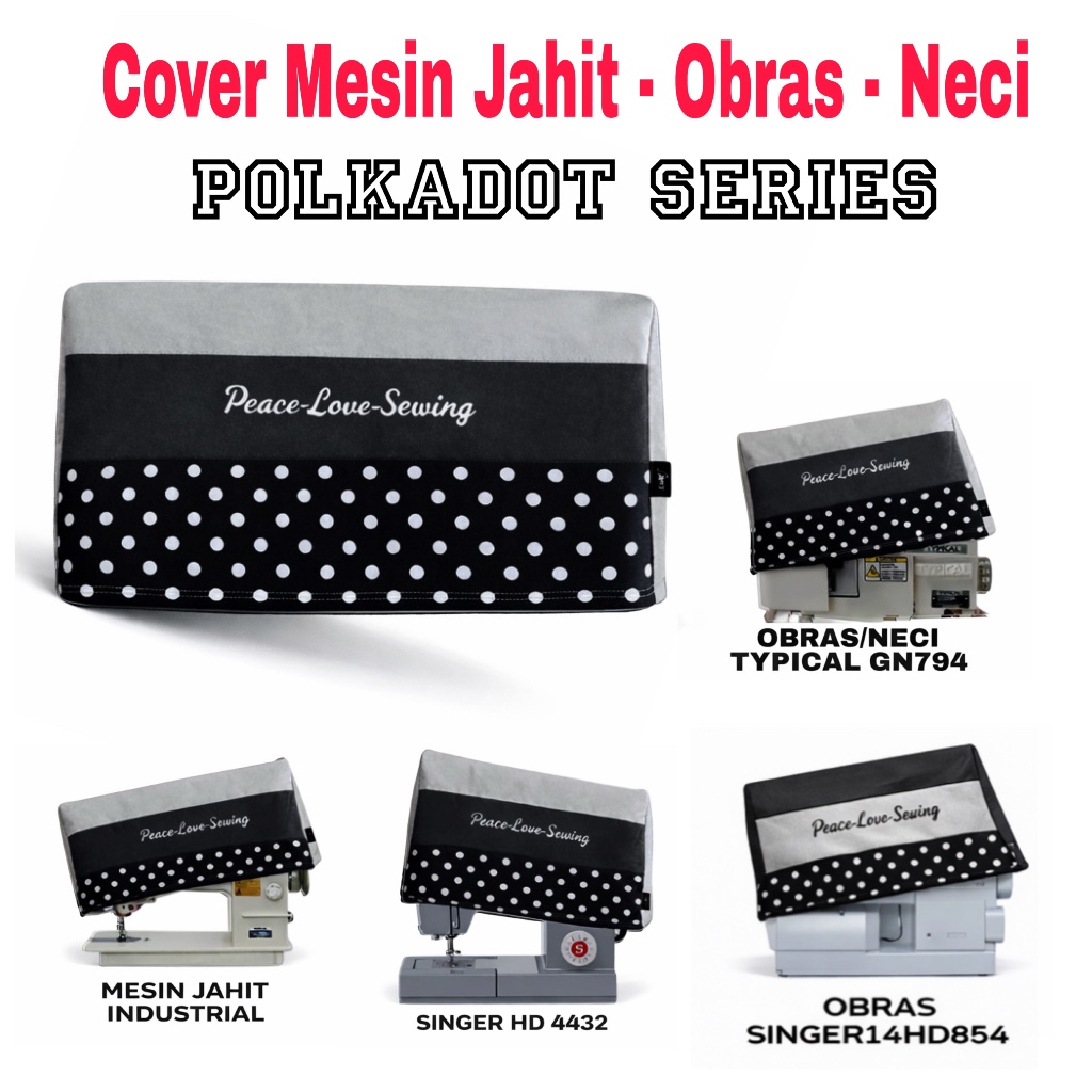 Cover Penutup Mesin Jahit Obras Neci TYPICAL SINGER BROTHER JAHIT HITAM KLASIK HIGHSPEED PORTABLE