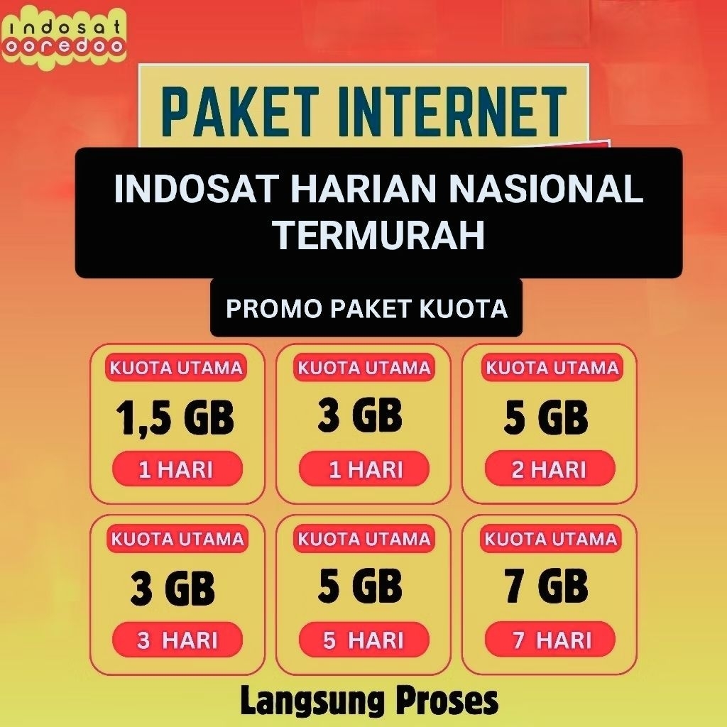 PAKET DATA FREDOM INTERNET INDOSAT HARIAN NASIONAL