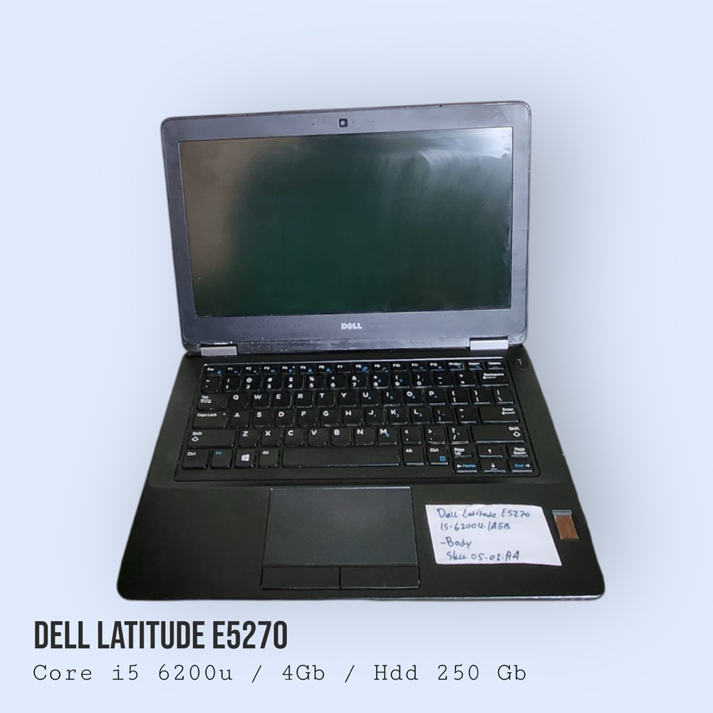 Laptop Dell Latitude E5270 Core i5 6200U RAM 4GB HDD 250GB Minus Baterai