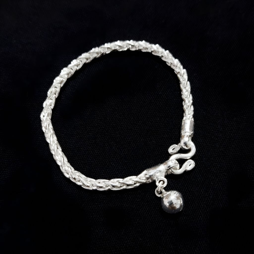 Gelang Rantai Tulang Belut Anak - Anak Perak Murni berat 4 gr