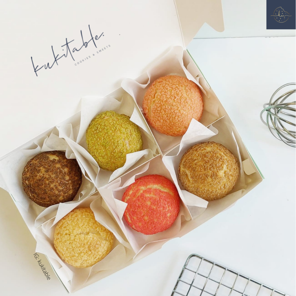 Choux Au Craquelin (Choux puff) Kukitable Isi 6 Pcs Isian Diplomat Cream 6 Rasa Halal