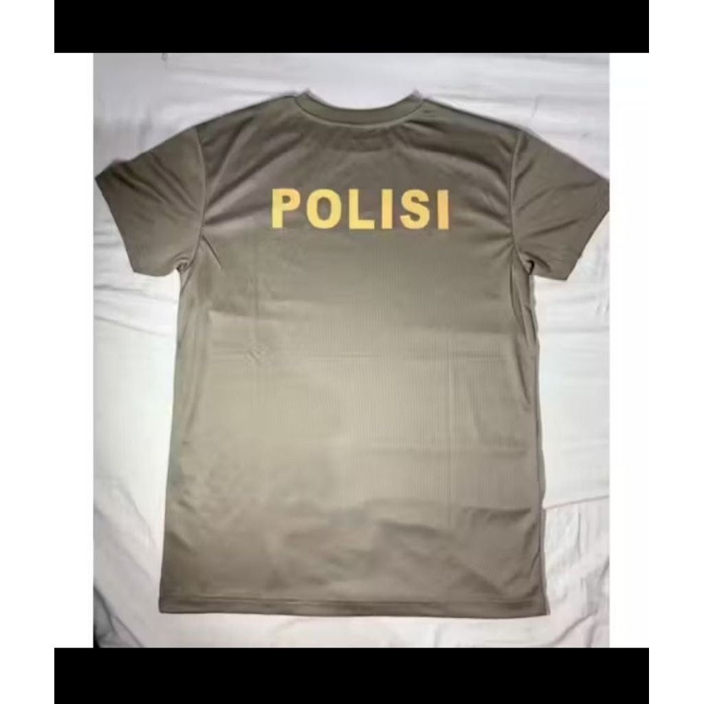kaos coklat polisi bahan Jersey/daleman PDL polri asli jatah Original