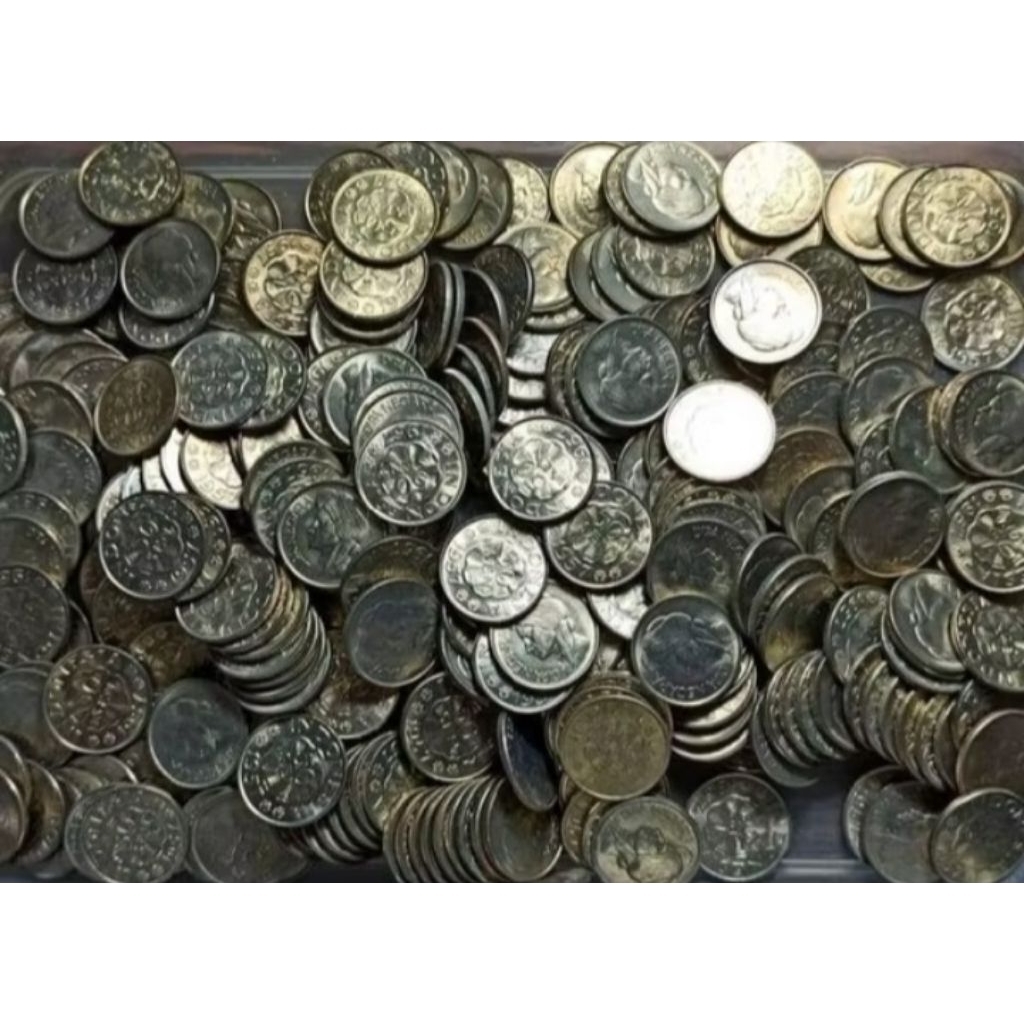 Uang kuno koin 50 sen diponegoro asli bekas edar