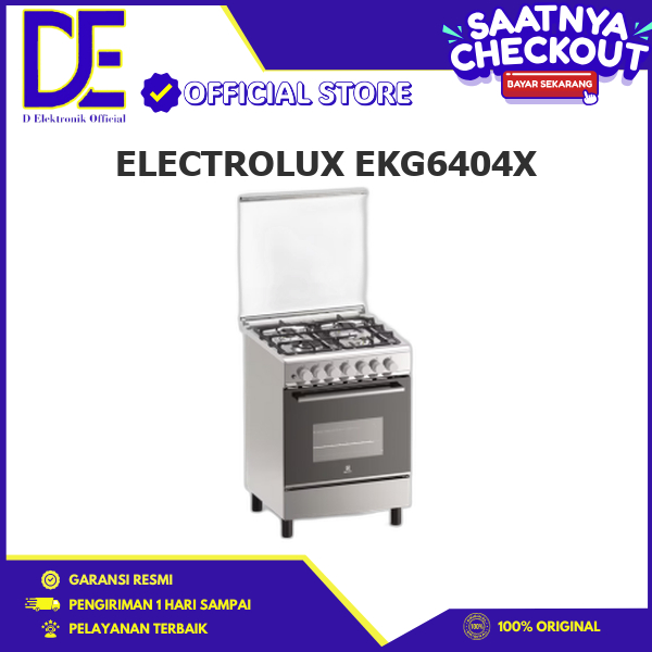 ELECTROLUX EKG6404X Kompor freestanding 60cm & Oven Gas 80L