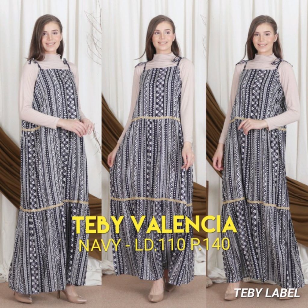 Daster Arab VALENCIA by TEBY Outer Tanpa Lengan Tali Bahu Motif Cantik Hanya Outer Tanpa Kaos Inner