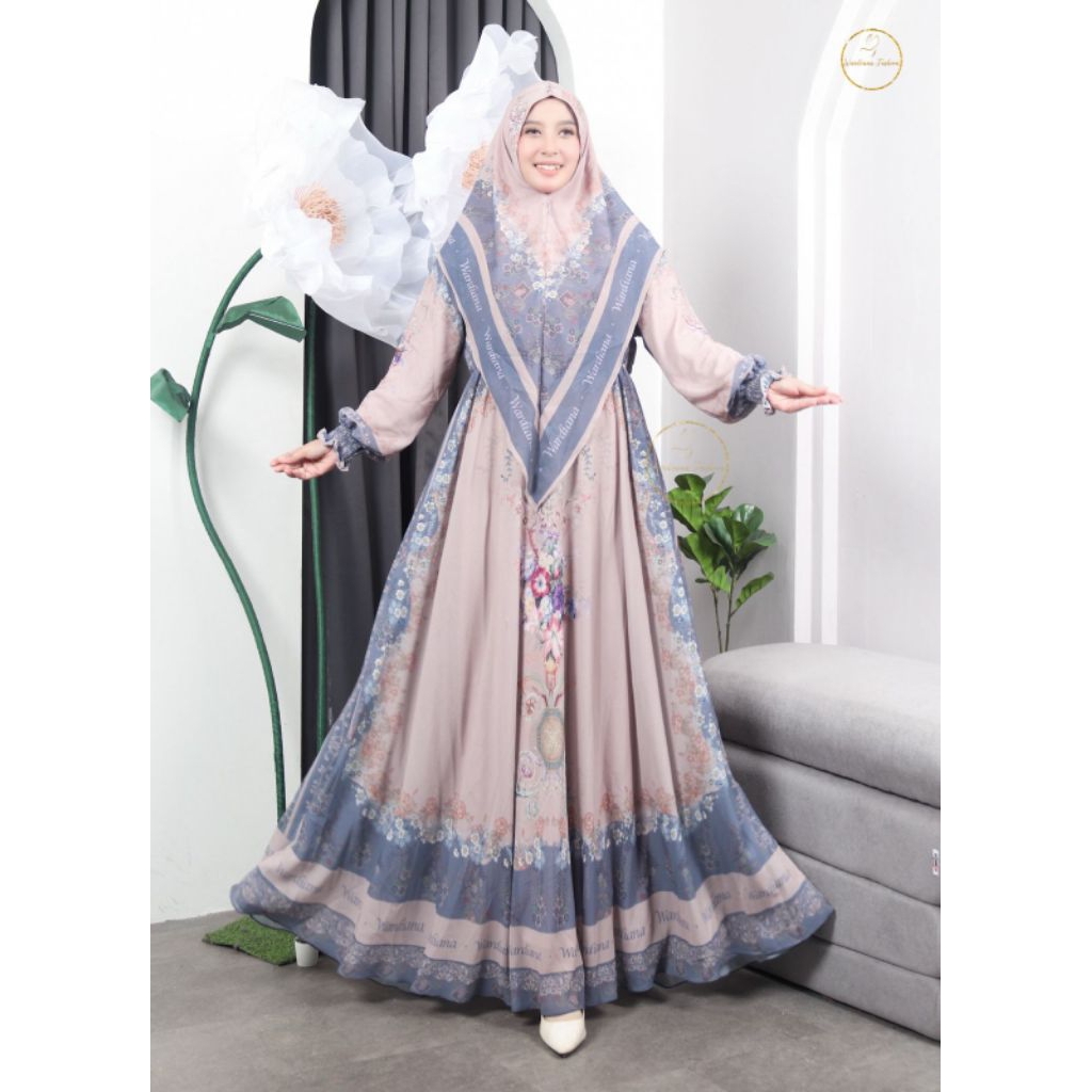 GAMIS SYARI FULL CERUTY PRINTING BY WARDIANA