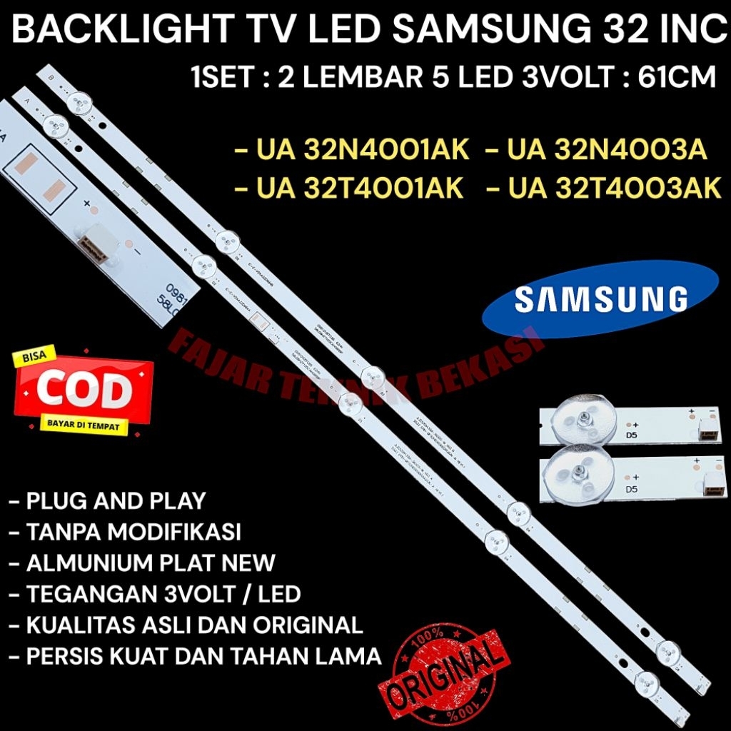 LAMPU BL BACKLIGHT LED SAMSUNG 32 INCI 5 MATA 3 VOL - UA32N4001AK - UA32T4001AK- UA32N4003A - UA 32T