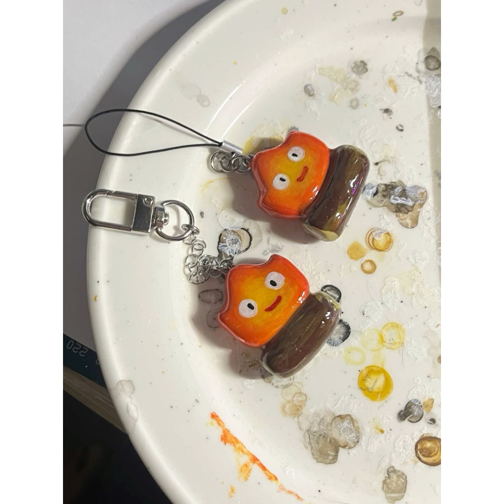 Calcifer Keychain // Calcifer Phone Charm // Gantungan Lucu Ghibli