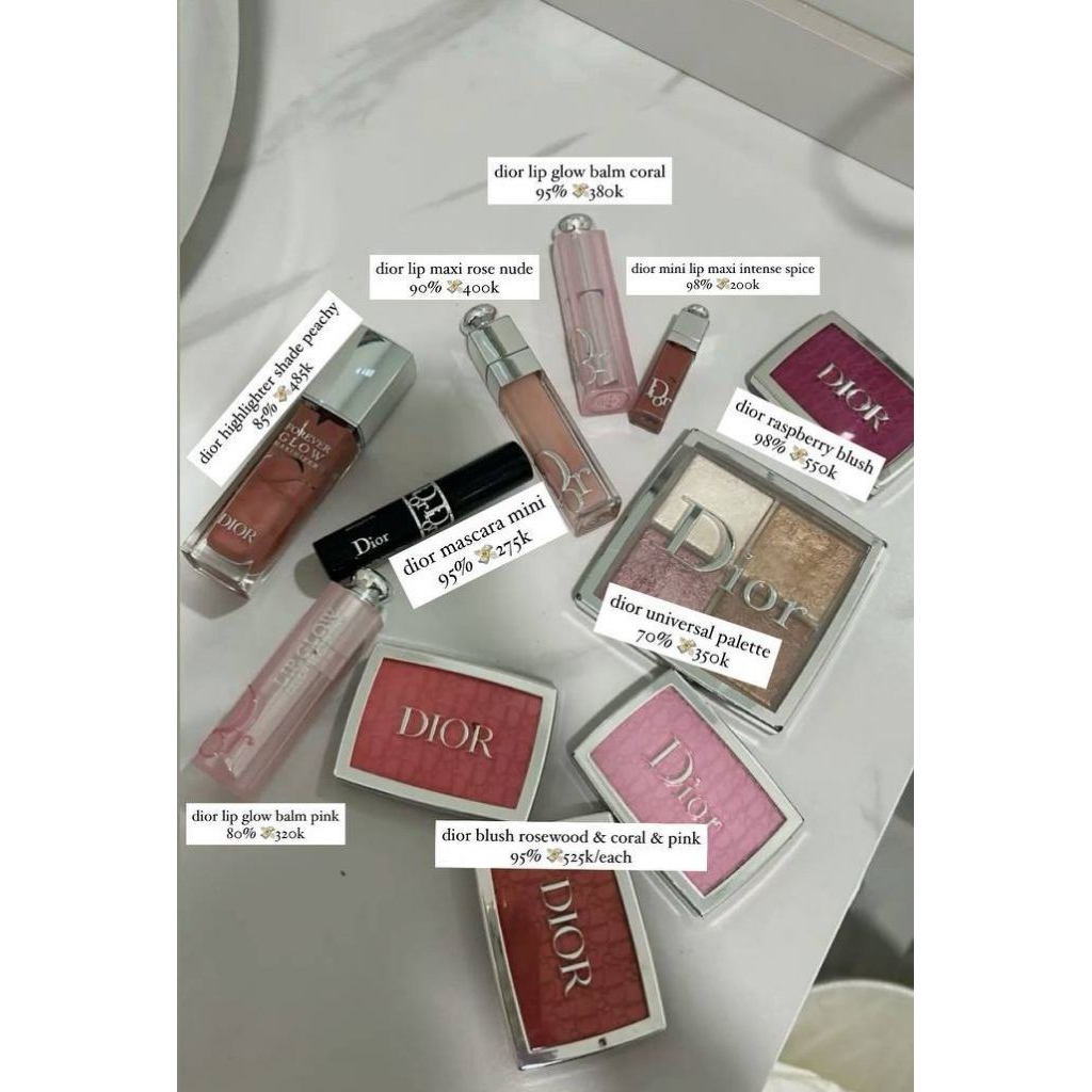dior palette blush lippie highlighter lip balm lip maximizer