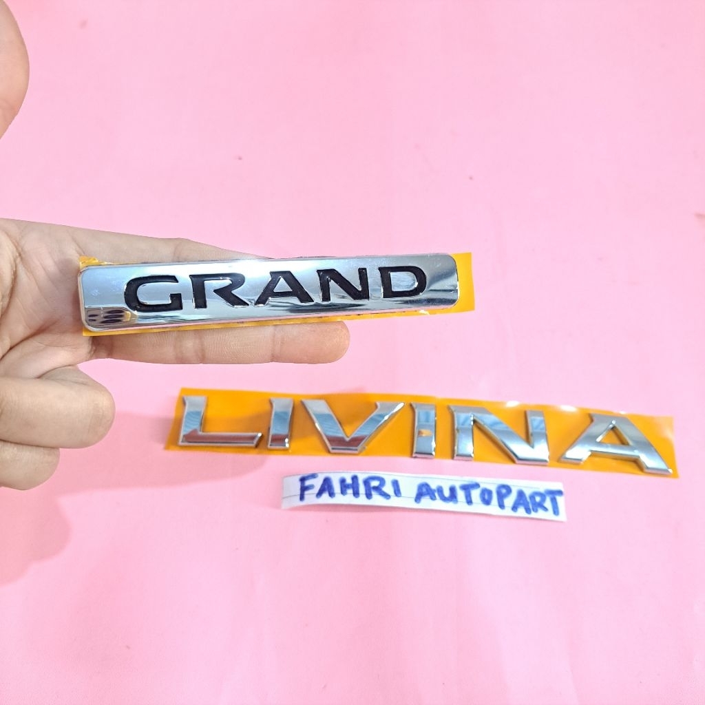 Emblem Logo Bagasi Tulisan Grand Livina Pisah /Mobil Nissan OriginaL 100%