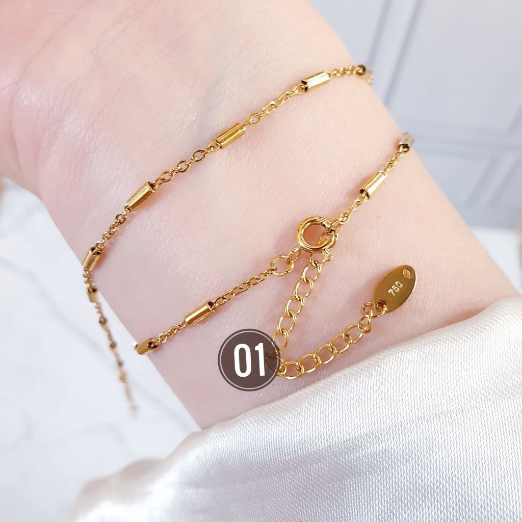 Titanium gelang rantai bambu kecil ( slide )