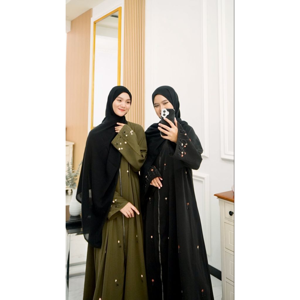 NEW ARRIVAL | Hareem | Elif Abaya - Abaya Variasi Sulam Bunga Abaya Kekinian  Gamis Lebaran 2026 Ter