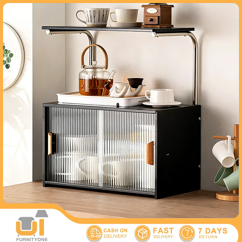 Lemari Serbaguna/Kabinet Kecil/Lemari Penyimpanan Kayu /Rak Cangki/Rak Penyimpanan/Pemegang Dapur