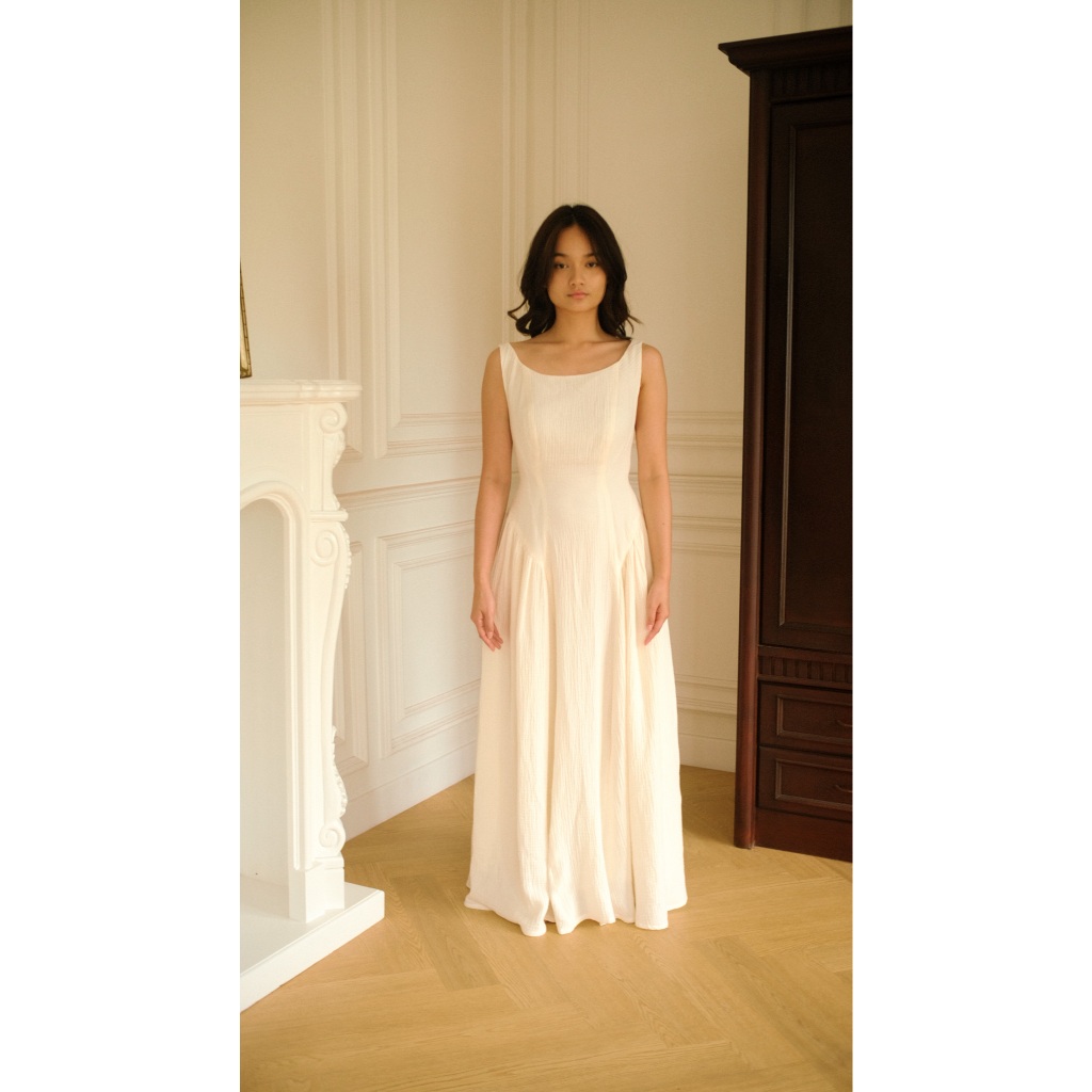 The Dusk Long Dress in Bavarian Cream by Midsummer's Tea Party