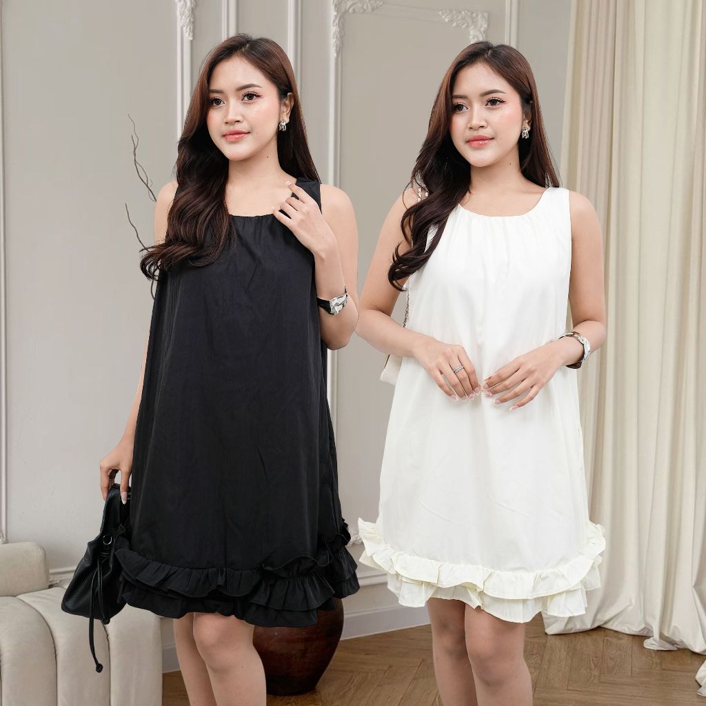 Daiki Dress / Midi Dress Chifon Crepe / Dress Pendek Sifon / - GURLBUCKET