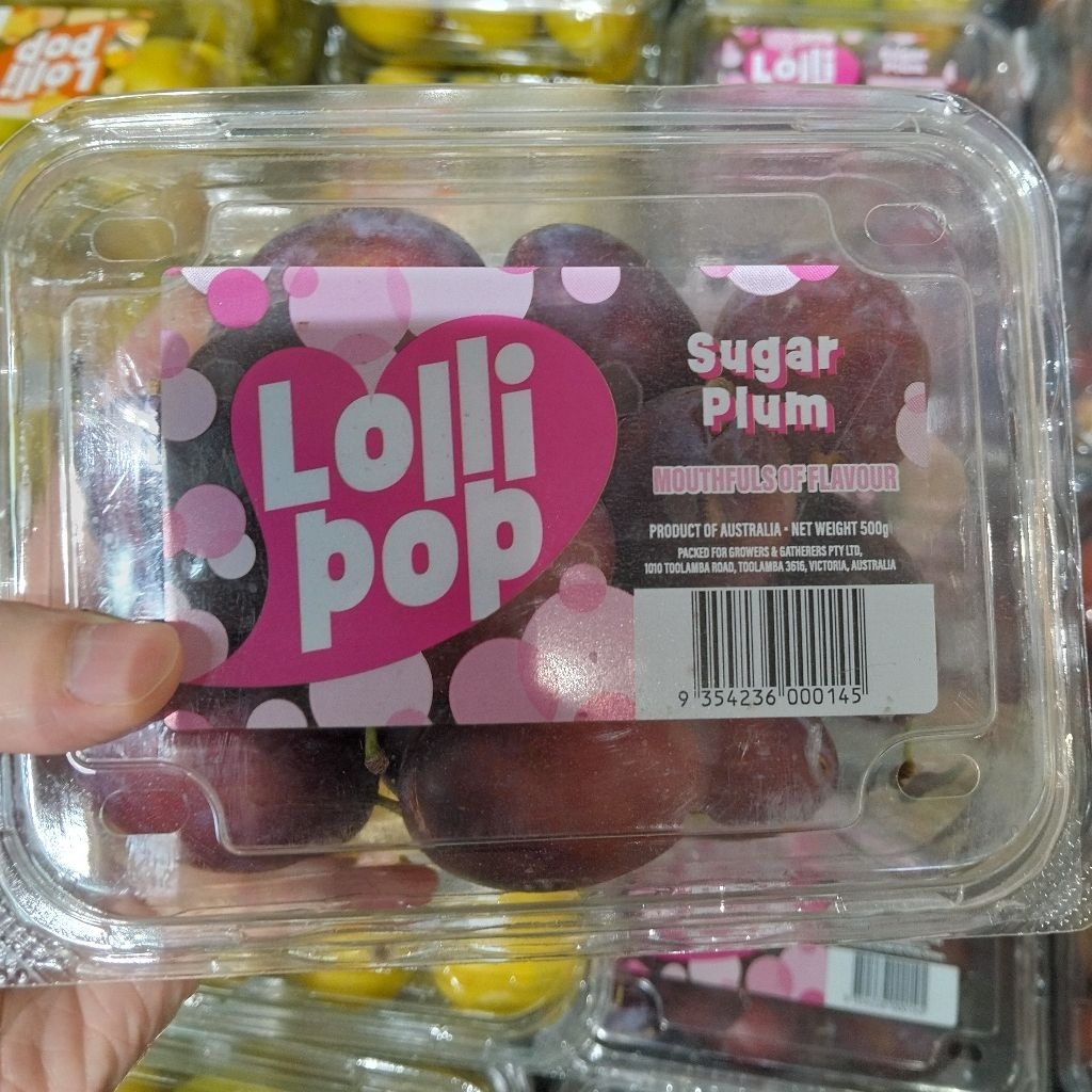 LOLLIPOP Plum Sugar Crunch 500g / Buah Plum Merah / Buah Plum Impor