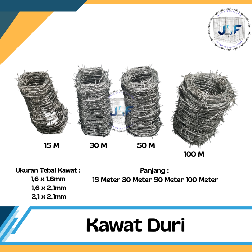 Kawat Duri Galvanis 100 meter | Keamanan Pagar Rumah | Variasi Panjang dan Tebal | Kuat Kokoh | Best