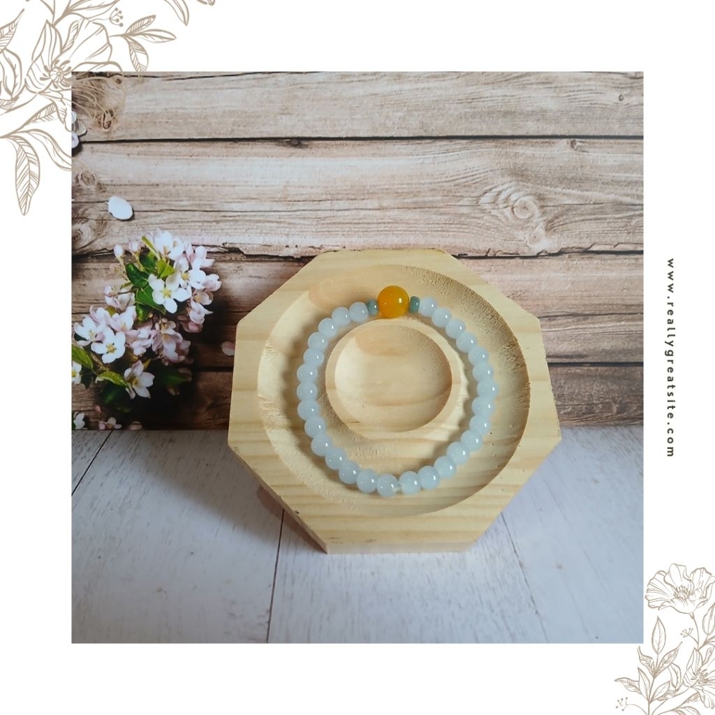 Gelang Giok Hetian Biru Muda