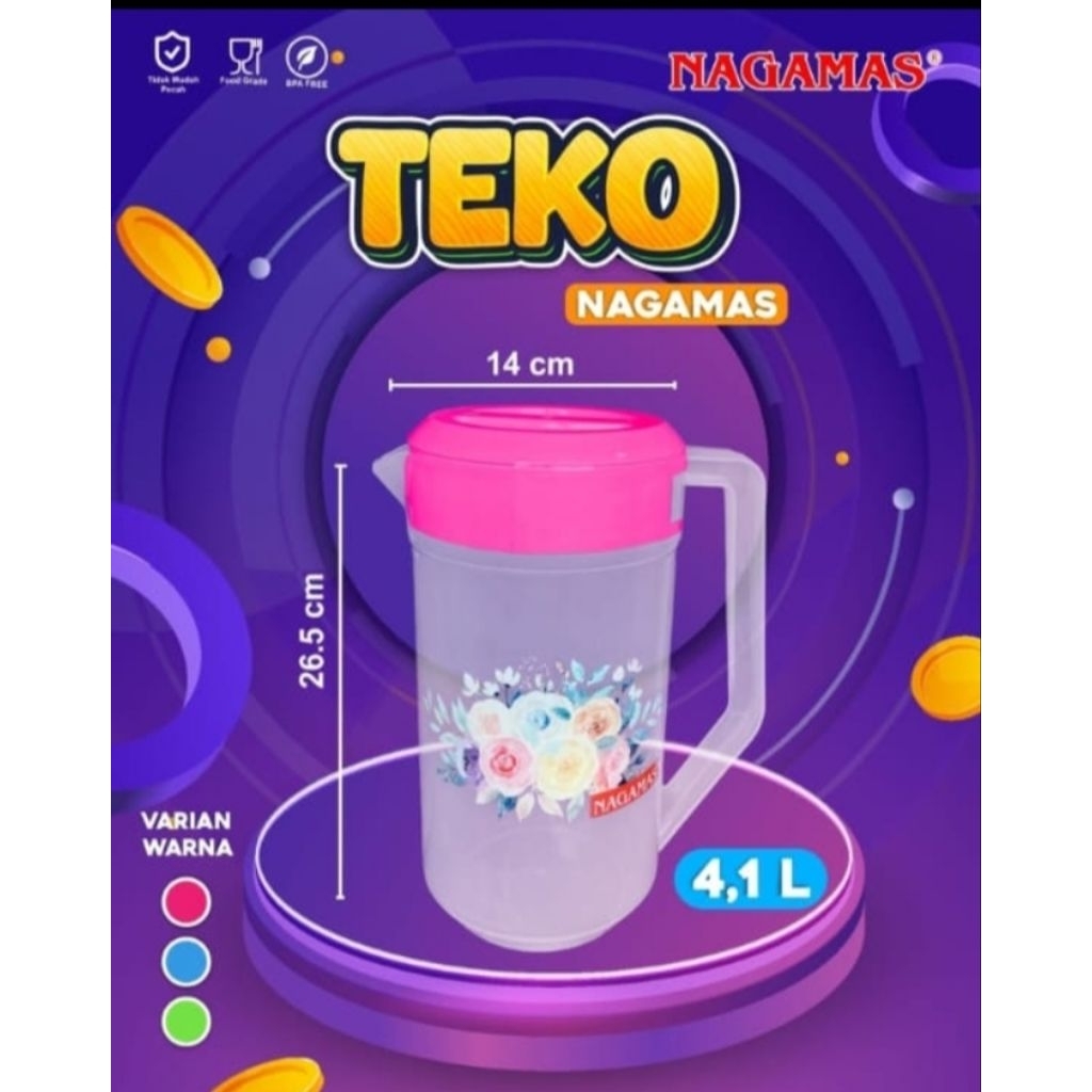 Teko plastik/teko transparan bebas BPA dan tahan panas