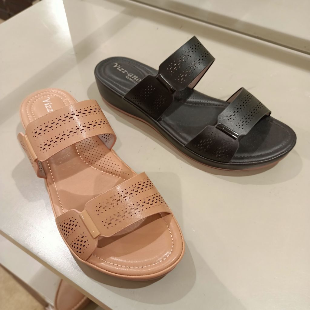 sandal wanita wedges 3cm antislip VIZZANO original