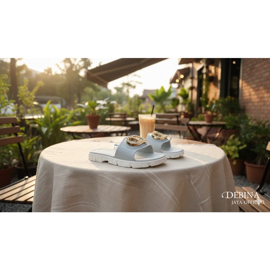 Debina Jaya Official  –  FLD 2089  -  Size  No. 37-41 -  Sandal Wanita Slop Sandal Jelly Shoes Wanit