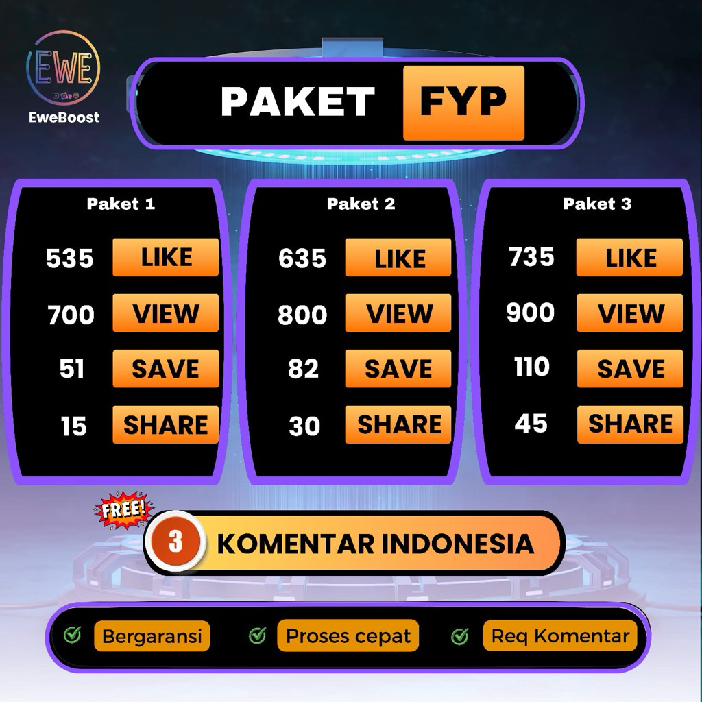 Paket Fyp Lengkap Like Tiktok.fyp Proses Cepat