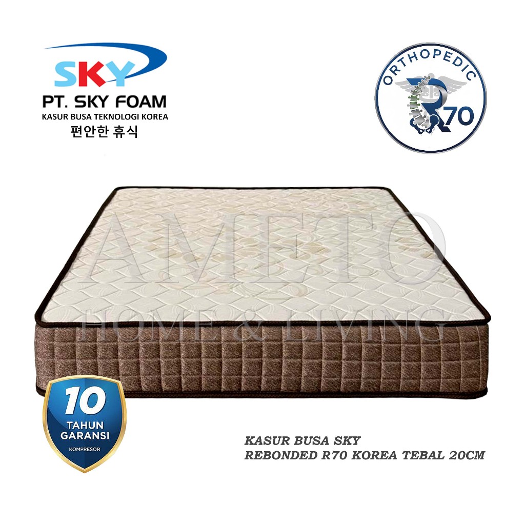Kasur Busa SKY Rebonded Korea Garansi 10 Tahun - Kasur T20 - 90 100 120 140 160 180 x 200 cm