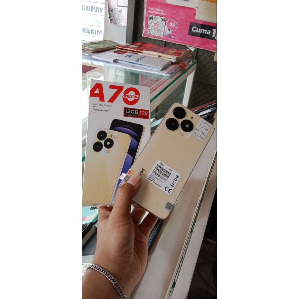 ITEL A70 FULLSET/LENGKAP RAM 4+8/128GB MULUS ORIGINAL
