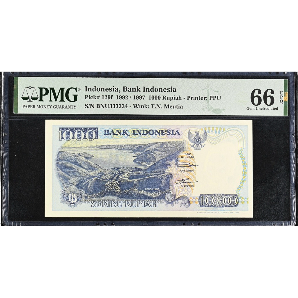 Koleksi Uang Kuno Almost Solid 3 Indonesia, 1000 Rupiah 1992 / 1997 - Printer: PPU