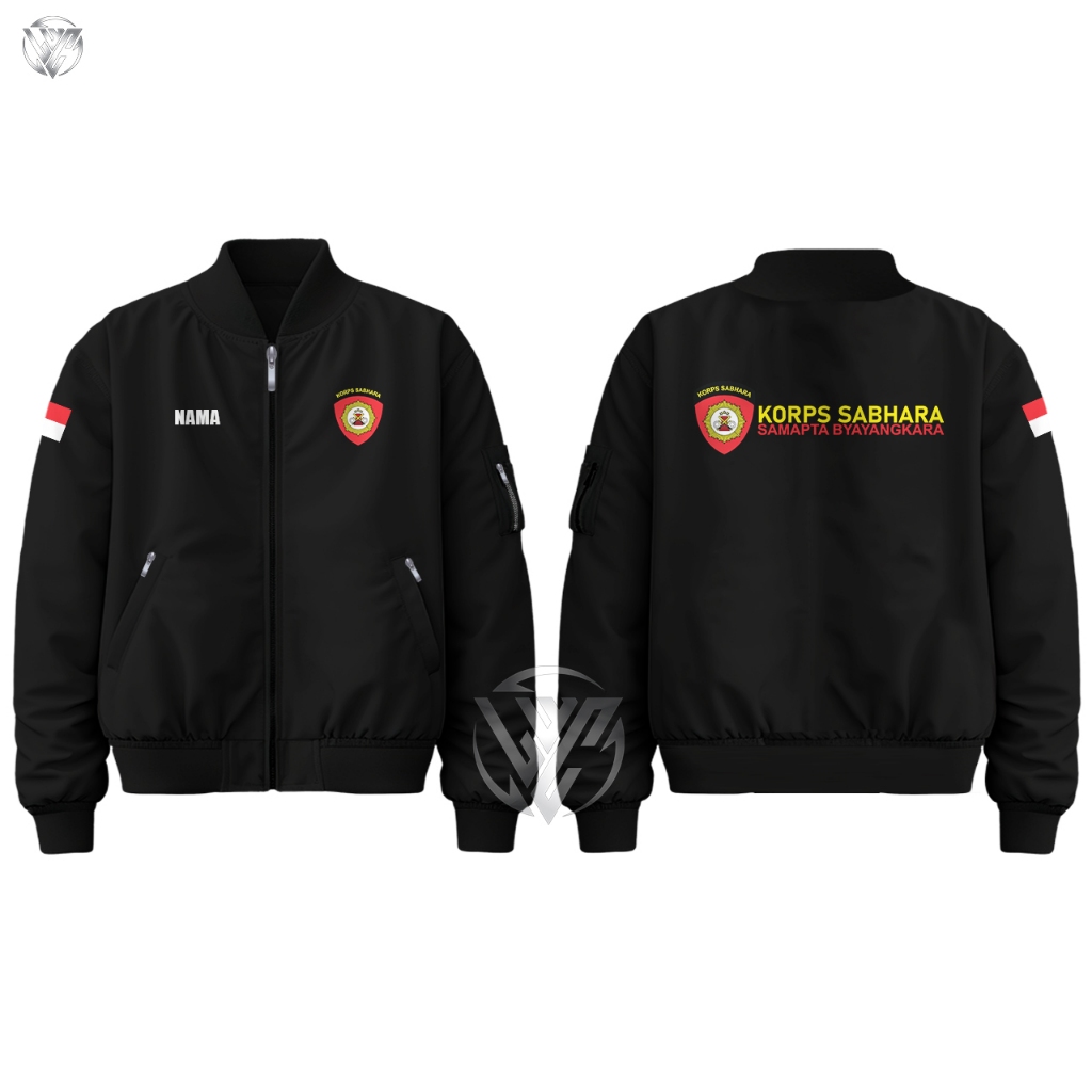 Jaket Bomber Premium Korps Sabhara Samapta Bhayangkara Waterprof Anti Air Hitam Free Nama
