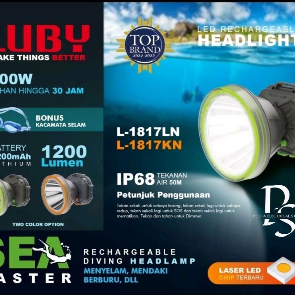 SENTER KEPALA SELAM LUBY 100 WATT 1200 LUMENS L1817