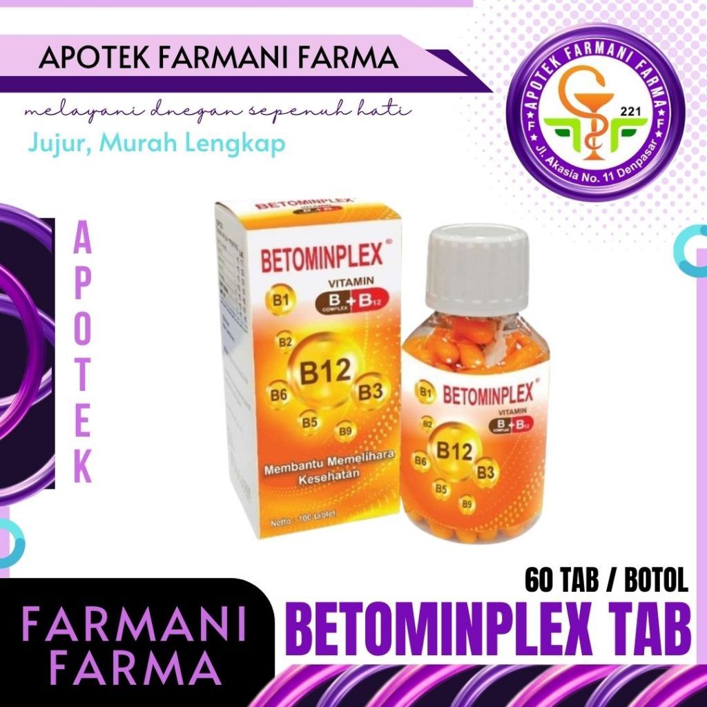 BETOMINPLEX VITAMIN B COMPLEX + B12 / VITAMIN B COMPLEX + B12 / 100 TABLET